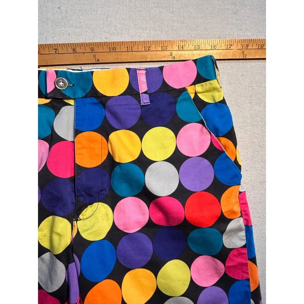 Loudmouth Golf Shorts Mens 34 Black Multicolor Polka Dot Cotton Blend Beach Wear